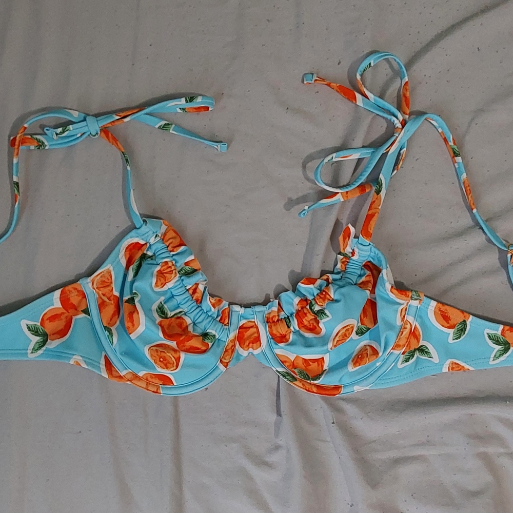 Wild Fable Blue and Orange Bikini Top